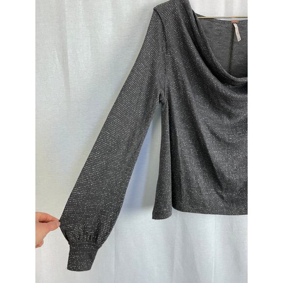 Free People Top Blouse Metallic Shimmer Sparkle Party Glam Futuristic Holiday - Picture 4 of 6